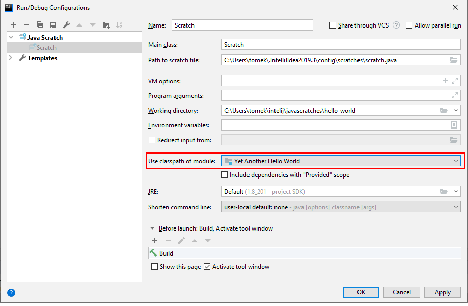 use classpath of module